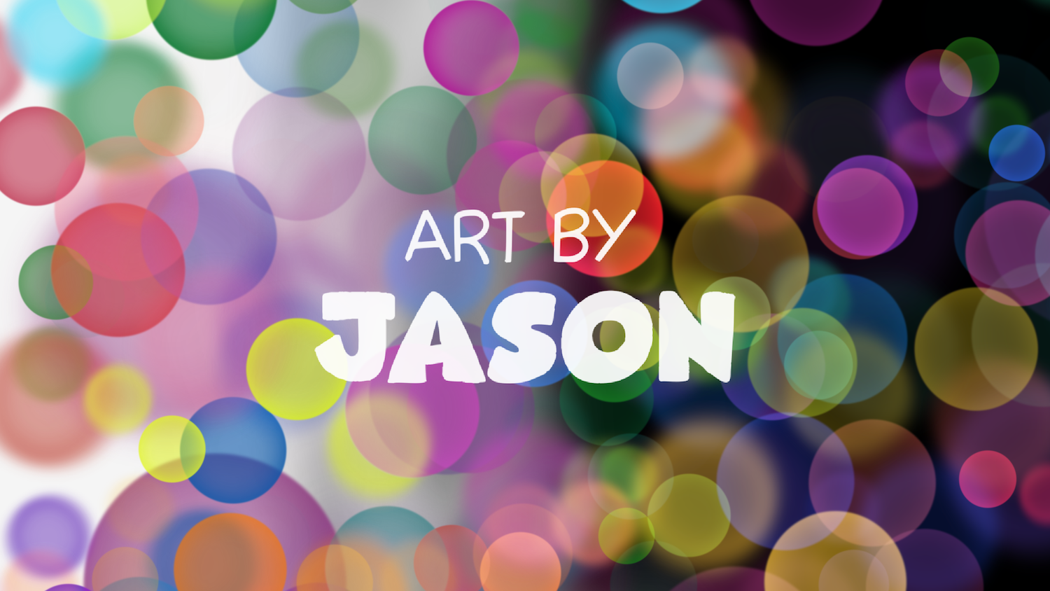 Dozens of translucent, multicolored circles (pink, purple, teal, orange, blue) overlap across a dark background, glowing like bokeh orbs; vibrant, dreamy, and abstract.